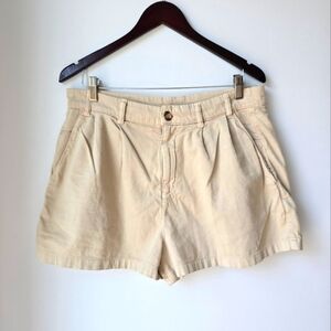 Free People Biie Chino Shorts Beige Tan Cotton Size 12 M Waist 17"